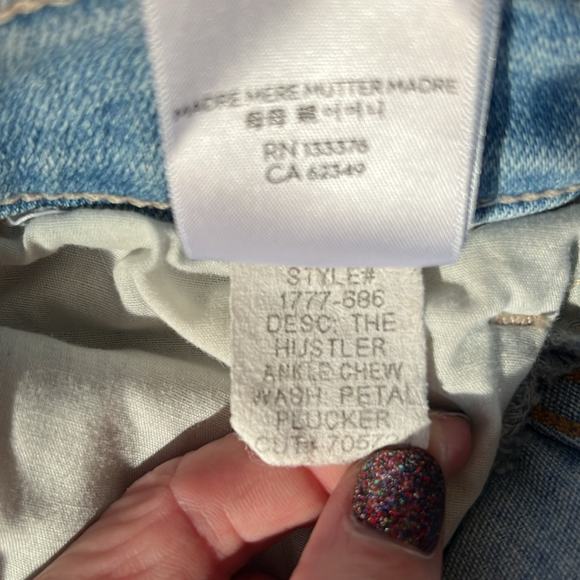 MOTHER Blue Ankle Cropped Jeans with Distressed Details - Picture 9 of 9